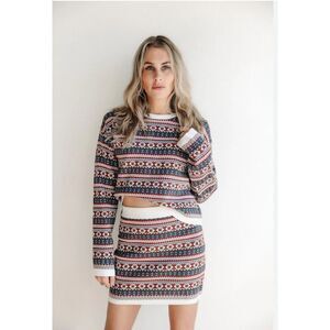 Stitches + Stripes Hardison Pullover top and skirt set  size small